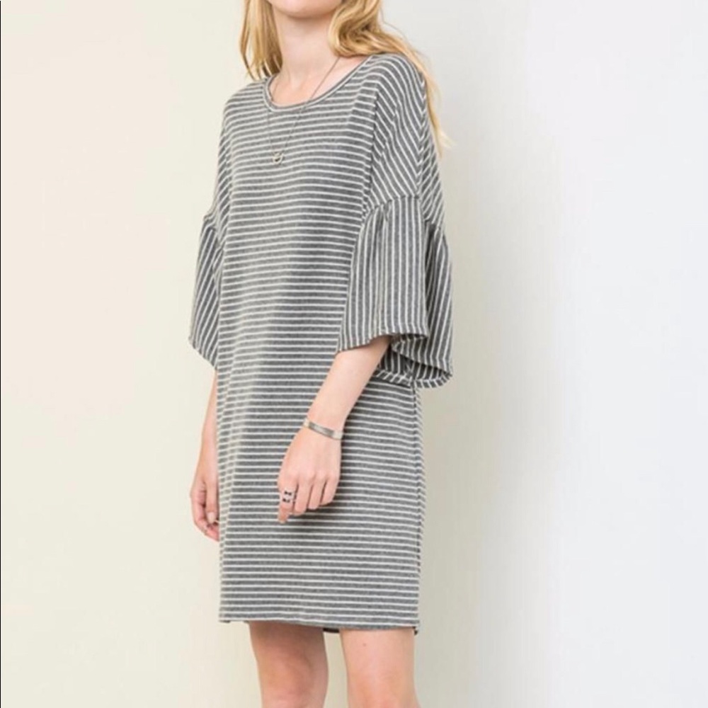 Hayden LA Striped Bell Sleeve “Hallie Dress”